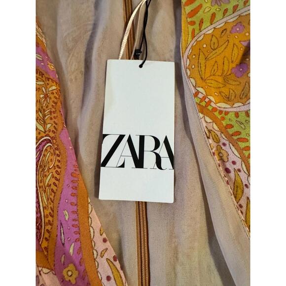 Zara Dress Women's Cut Out Printed Balloon Sleeve Mini NWT - Picture 7 of 9